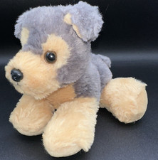Aurora Plush Tan and Gray Mini Flopsie Yorkie Yorkshire Terrier Puppy Dog 8"