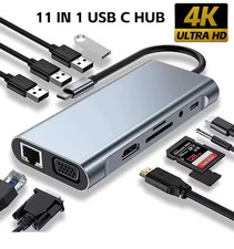11in1 HDMI RJ45 Hub USB C 4K