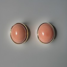 Pink Coral Silver Plated Oval