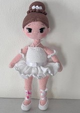Bambola ballerina, fatta a mano, uncinetto, danza, ballo,cotone,38 cm, handmade,