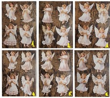 Lotto 4 addobbi ALBERO NATALE ? ANGELI ?  decorazioni LEGNO❗️pendenti 2D