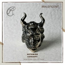 Anello maschile MALEFICENT per Uomo in argento brunito 925%. qualsiasi misura