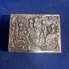 Tabacchiera Argentata Con Scena Di Germania 830 Fine 800