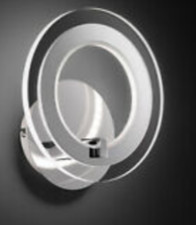 WOFI- LAMPADA ANELLO DA PARETE LED 23X11CM - 9W- 800LUMEN- 3000KCROMO/ACRILICO