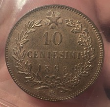 REGNO D’ITALIA - UMBERTO I - 10 CENTESIMI 1893 - BIRMINGHAM