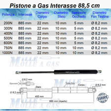 2 PISTONE A GAS MOLLA PER