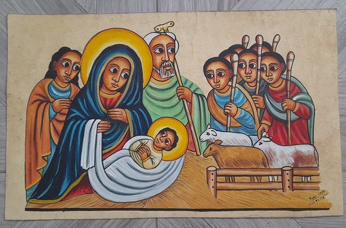 Pergamena copta natività - -,