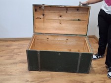 antico BAULE legno ferro PRIMI 900 BOMBATO OTTIMO COME PORTA LEGNA!