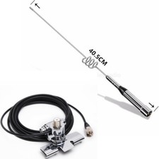 Nagoya NL-77H Antenna radioamatore doppia banda 144/430 MHz e cavo clip base RB-400 5M