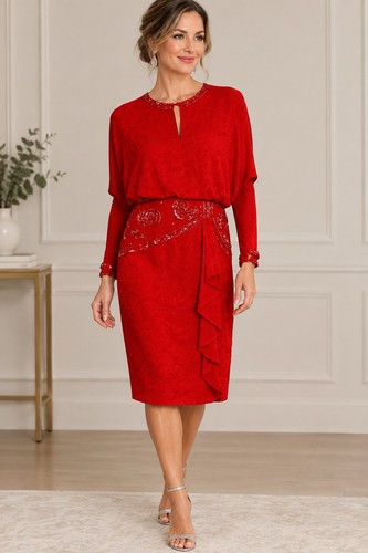 Abito midi rosso vintage 100%