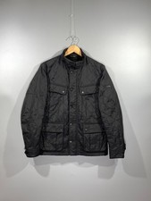 Giacca biker BARBOUR INTERNATIONAL ARIEL POLARQUILT uomo nero logo nylon taglia S