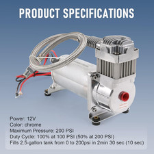 Compressore aria cromato 12V