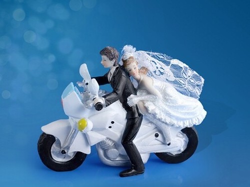 Topper sposi moto resina - in,
