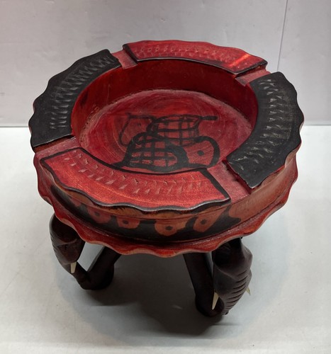 Posacenere legno intagliato - posacenere,