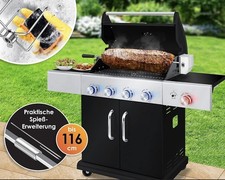 VEVOR Kit Girarrosto Asta a Spiedo Elettrico Motore 9W Carico 12kg Acciaio Inox