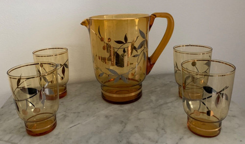 Caraffa vintage vetro con 4 - vintage,