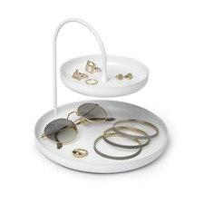 Umbra Portagioie in metallo con 2 ripiani  Acciaio Inox Bianco