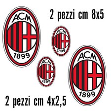 KIT 4 ADESIVI STICKERS MILAN ...VERNICIABILI PER AUTO E MOTO!! ADESIVO