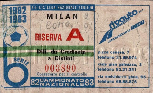 Biglietto stadio milan serie - stadio,