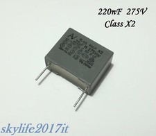 1 pz Condensatore polipropilene 220nF 275V ac MKP CLASS X2 - 1 pezzo 0,22uF