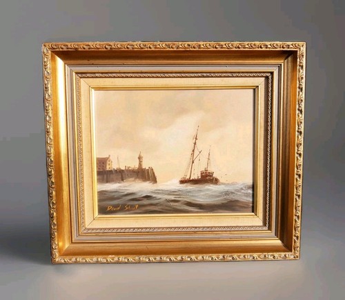 Paesaggio marino olio - , su