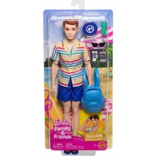 Barbie Famiglia & Amici ALLAN DOLL Buddy Of Ken Beach Day Occhiali da Sole Zaino