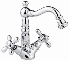 RUBINETTO  BIDET MONOFORO CROMO DECO' OLD GARANZIA 2 ANNI VITONE CERAMICO