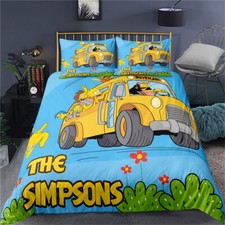 Set Copripiumino Singolo Matrimoniale King Super King Scuolabus I Simpson