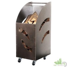 CARRELLO PORTALEGNA CON RUOTE 32x42x80h CM ACCIAIO VERNICIATO SMONTABILE
