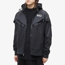 Giacca uomo Nike X Sacai Windrunner full zip con cappuccio nero bianco varie taglie