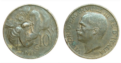 Italie centesimi 1921 - 10,