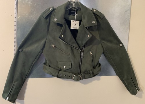 Giacca bershka olive - olive, eco-suede