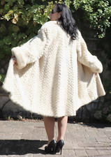 Cappotto Visone XXL di Pelliccia Pelle Scambisti Motivo Pearl Bianco