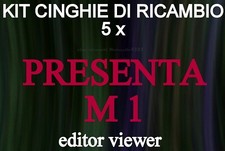 ★KIT CINGHIE DI RICAMBIO 5 x COMPLETO PER MOVIOLA SUPER 8 mm PRESENTA M 1★