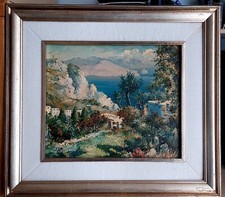 Vecchio dipinto olio di Giuseppe Eletro "Capri".