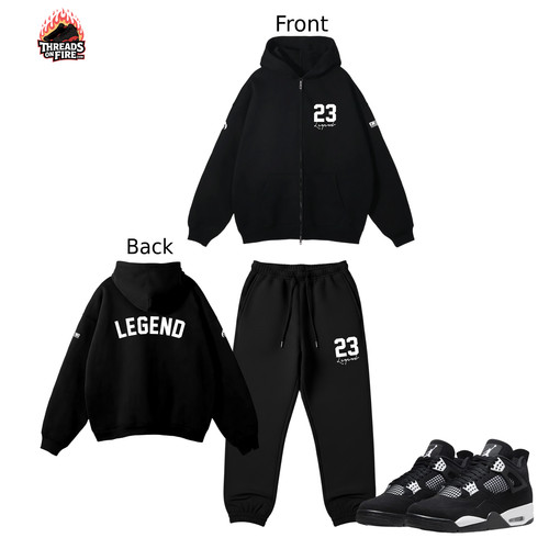 Felpa nera full zip con