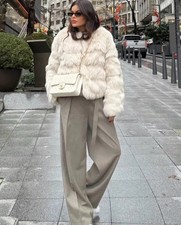 ZARA GIACCA CROPPED PELLICCIA