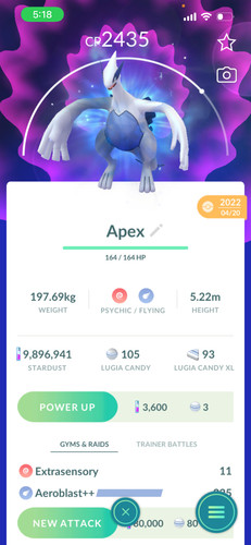 Purified apex lugia - apex,