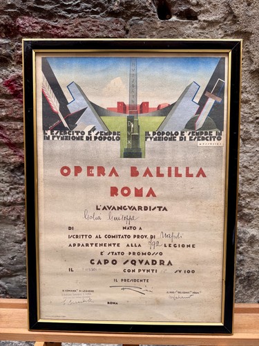 Diploma opera balilla corso - balilla,