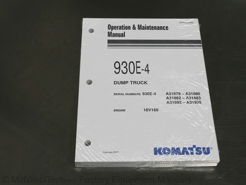 Komatsu 930e dumper - 930e-4, manuale