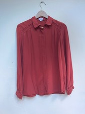 Blusa BRORA 100% seta - bottoni manica lunga - donna taglia UK 14