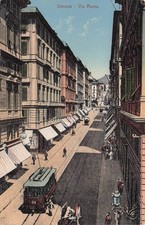 30-53) CARTOLINA GENOVA VIA ROMA TRAM