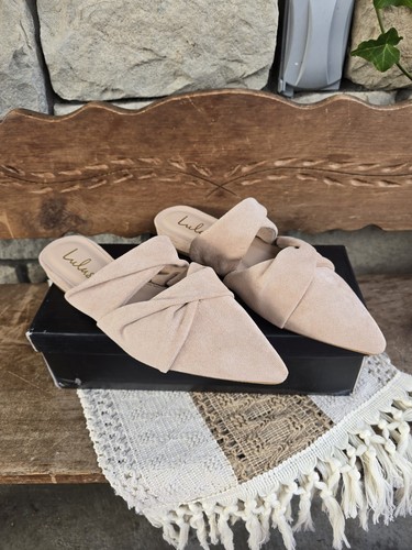 Lulus lusly nude mules punta - nude,