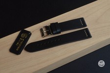 20 mm Cinturino artigianale cuoio nero rilascio rapido Strap Handmade In Italy