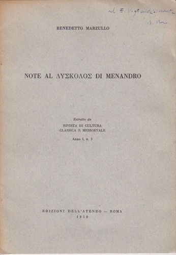 Note discolo menandro - discolo,