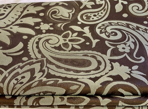 Aqua and brown paisley - aqua, taffeta