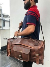 Borsone uomo grande pelle vintage quadrato viaggio palestra weekend notte bor...