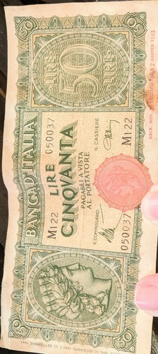 Banca italia cinquanta lire - cinquanta,