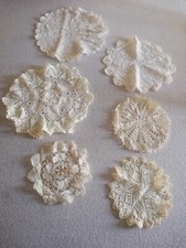 Lotto 10 centrini cotone uncinetto vintage varie forme e misure