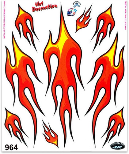 Adesivi sticker fiamme x - 20,